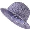 Sterntaler Cappello di Paglia Effetto Uncinetto, Viola Pallido, 49