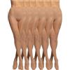 POMPEA 6 Paia Collant Donna 15 Denari, Calze Velate con Cinturino Soft e Corpino e Punta Rinforzati