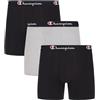 Champion Everyday Cotton Stretch-3 Pack Boxer Corti, 2 New Ebony/Oxford Grigio Erica, M (Pacco da 3) Uomo