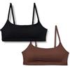 Amazon Essentials Bralette con Scollo Rotondo in Jersey di Cotone Donna, Confezione da 2