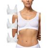 POMPEA 3 Pezzi Reggiseno Senza Ferretto Invisibile, Brassiere Seamless in Morbida Microfibra con Spalla Larga, Effetto Seconda Pelle