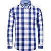 Alimens & Gentle Camicia Classica Button Down da Uomo, Blu, Buffalo Check, L