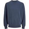 JACK & JONES JJECHARGE Faded Sweat Crew Neck Noos, Blu (Mood Indigo), M
