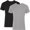 Hanes Originals - Maglietta Intima da Uomo Super Morbida, in Viscosa di bambù, Colore Nero/Grigio, Confezione da 2, Nero/Grigio, M
