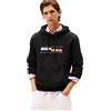 Tommy Hilfiger Uomo Felpa Colour Block Graphic con Logo, Nero (Black), M