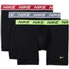 Nike all Day Micro Stretch Boxer Brief Underwear (3-Pack) Corti, Nero W/Volt/Grigio Freddo/Rosso Universitario, S (Pacco da 3) Uomo