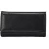 Amazon Essentials Portafoglio Continental Lungo in Pelle con Patta Donna, Nero, Taglia Unica
