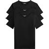 Tommy Hilfiger Uomo T-Shirt Maniche Corte Confezione da 3 Stretch Scollo a V, Nero (Black/Black/Black), S