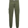 Only & Sons Pantaloni Cargo Uomo ONLY&SONS Taglio affusolato Polsini Elastici Tasche Cargo, Colore:Oliva, Taglia Pantalone:29W / 34L, Lunghezza della Gamba:L34