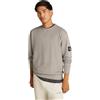 Calvin Klein Uomo Felpa Badge Crew Neck Cotone, Grigio (Rock Ridge), XS