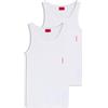 HUGO TANK TOP TWIN PACK, Moderno, Top con Spalline, Uomo, Bianco (New - White100), XL