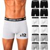 Antonio Rossi Boxer Uomo Cotone 12 Pezzi di Alta qualità, Mutande Uomo Traspiranti ed Elasticizzate, Intimo Uomo Morbido e Confortevole, Taglie S-5XL