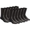 Dickies Men's Big and Tall Multi-Pack Dri-tech Moisture Control Crew Socks, Charcoal Bnd2, Shoe Size: 12-15