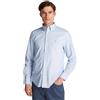 Tommy Hilfiger Uomo Camicia Flex Poplin Fake Solid Regular Fit, Blu (Optic White PRT), XS