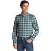 Tommy Hilfiger Uomo Camicia Flex Poplin Plaid Regular Fit, Multicolore (Nouveau Green/Allover), S