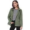 Allegra K Regular Caban Donna (Pacco da 1) | Risvolto tacca, metà coscia, manica lunga, abiti trench, capispalla elegante, completamente foderato, ufficio aziendale