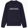 Armani Exchange Felpa da Uomo con Logo Centrale sul Petto, Navy Scuro, XS