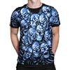 Liquid Blue Skull Pile Blue Fantasy all Over Print Short Sleeve T-Shirt Unisex-Adulto