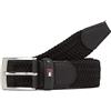 Tommy Hilfiger Uomo Cintura New Adan Belt 3.5 Cintura in Tessuto, Nero (Black), 90 cm