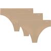 Under Armour UA Pure Stretch No Show Thong - Solid 3pk Slip a Tanga Donna (Pacco da 3)
