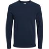 JACK & JONES Jjebasic Knit Crew Neck Noos Felpa, Blu (Navy Blazer Navy Blazer), M Uomo