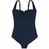 Dorina Costume Intero Modellante Fiji - Leggermente Imbottito, Senza Ferretto, Controllo Medio, Azione Snellente Pancia, Dettaglio Frontale Attorcigliato, Spalline Regolabili, Blu Scuro