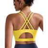 RUNNING GIRL Reggiseno Sportivo da Donna con Spalline Incrociate Sexy per Ragazze, Supporto Medio per Yoga, con Coppe Rimovibili - Giallo - S