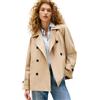Tommy Hilfiger Donna Trench Cotton Short Corto, Beige (Beige), 48