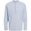 JACK & JONES JJESUMMER - Maglietta Half Placket LS SN, Blu Chambray., M