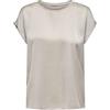 ONLY Onllieke S/S Satin Mix Top Wvn Noos Camicia a Maniche Corte, Marrone, XS Donna