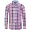 Alimens & Gentle Camicia Classica Button Down da Uomo, Rosso, a Quadri, M