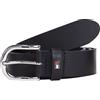 Tommy Hilfiger Donna Cintura New Danny Belt Cintura in Pelle, Blu (Night Sky), 75 cm