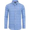 Alimens & Gentle Camicia Classica da Uomo con Colletto Bottoni, Blu, Motivo a Quadri Grandi, M