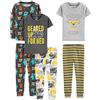 Simple Joys by Carter's 6-Piece Snug Fit Cotton Pajama Set Pigiama, Bianco Camion/Grigio Eroi/Grigio Scuro Mostro/Righe, 2 Anni (Pacco da 3) Bimbo