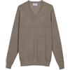 Diana Studio - Maglia rasata Scollo a V in 100% Lino, Uomo, Maniche Lunghe, Casual Fit, XXL, Taupe