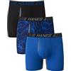 Hanes X-Temp Total Support Pouch Boxer Brief, Anti-Chafing, Moisture-Wicking Underwear, Multi-Pack Corti, Blu, XL (Pacco da 3) Uomo