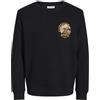 JACK & JONES Jjskull Rock Sweat Crew Neck Maglia di Tuta, Nero/Stampa: Piccola, M Uomo