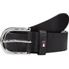 Tommy Hilfiger Donna Cintura New Danny Belt Cintura in Pelle, Nero (Masters Black), 90 cm