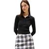 Tommy Jeans Donna Pullover Essential Polo Corto, Nero (Black), M