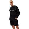 Armani Exchange Crew Neck, Front Extended Logo Maglia di Tuta, Nero, S Uomo