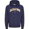 JACK & JONES Jjecaleb Varsity Sweat Hood Noos Pls Felpa con Cappuccio Uomo (Pacco da 1)