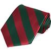 tiemart Cravatta Uomo a Righe, Rosso Cremisi e Verde Cacciatore, Adulto