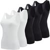 BQTQ 5 Pezzi Base Canottiere Donna Canotta Top Casual Canottiera per Donna e Ragazze