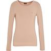 Emporio Armani T-Shirt da Donna Essential Studs Manica Lunga Girocollo Rosa L vestibilità Regolare, Rosa, L