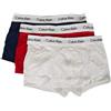 Calvin Klein Boxer Uomo 3 Pack 3 PK Low Rise Trunk Elasticizzati, White/Red Ginger/Pyro Blue, XS