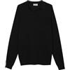 Diana Studio - Polo a Maniche Lunghe Senza Bottoni in 100% Cotone Fresco Extra Ritorto, Uomo, Nero, Taglia XXL