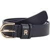 Tommy Hilfiger Donna Cintura Essential Effortless 2,5 cm Cintura in Pelle, Blu (Space Blue), 80 cm