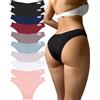 FINETOO Confezione da 10 Mutandine Sexy da Donna in Cotone, Elasticizzate, a Vita Bassa, a Vita Bassa, a Vita Bassa, con Vita a V, sfacciate, Taglie S-XL, Multicolore A., Medium