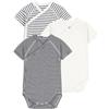 Petit Bateau A097H, Body neonato manica corta Unisex - Bimbi 0-24, Variante 1, 0-3 mesi