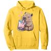 Cute Capybara Drink Bubble Boba Tea Kawaii Capybara Bere Bubble Tea Amante Ragazze Bambini Felpa con Cappuccio, Unisex per Adulti, Limone, XXL